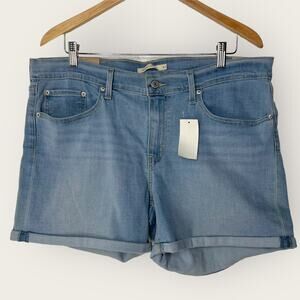 Levi’s Mid-Length Hypersoft Denim Shorts | Size 33 | Blue Cuffed Midi Mom Y2K